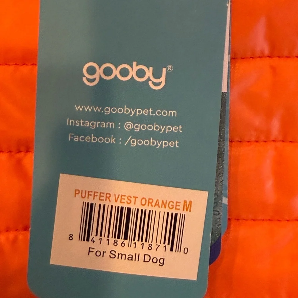 New Gooby Puffer Vest Dog Jacket‎ - OrangeUltra Thin Zip Up Wind Breaker